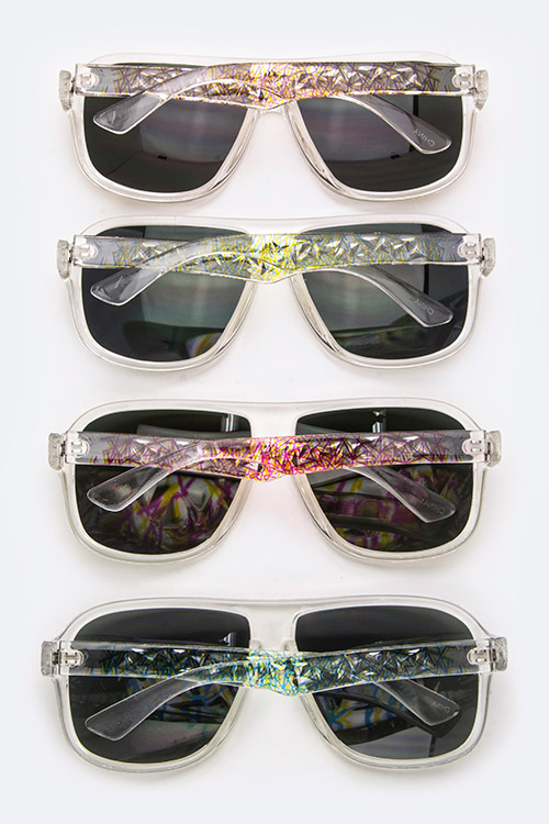 Clear Frame Color Tinted Iconic Sunglasses - More Colors - Click Image to Close