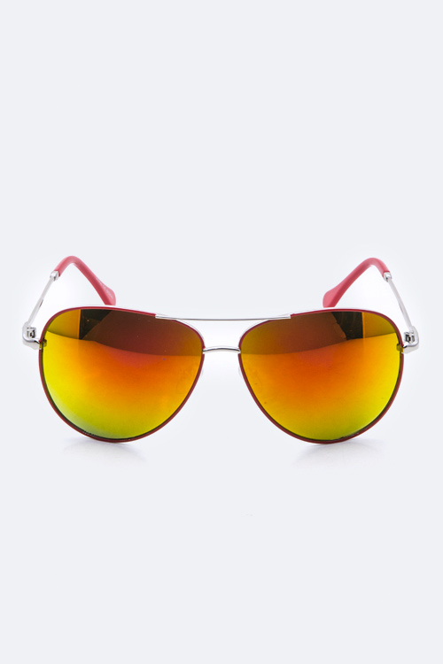 Mirror Tinted Aviator Sunglasses - More Colors - Click Image to Close
