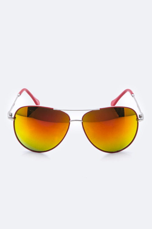 Mirror Tinted Aviator Sunglasses - More Colors