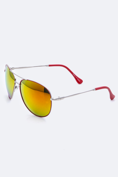 Mirror Tinted Aviator Sunglasses - More Colors