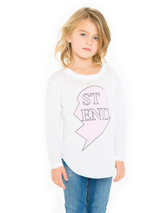 Besties #2 Girls Long Sleeve Shirttail Shirt - Click Image to Close