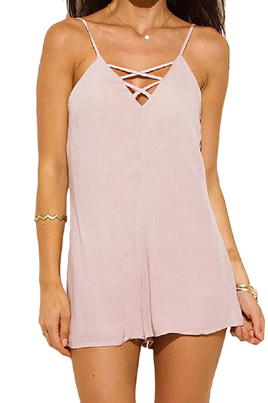 Britt Criss Cross Neck Romper - More Colors