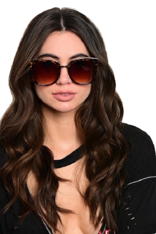 Oversized Flat Lens Cat Eye Sunglasses