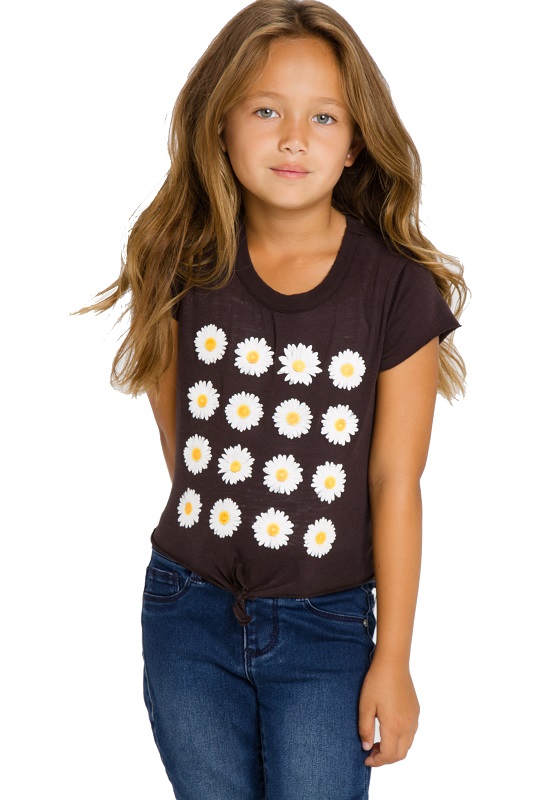 Daisies Kids Tie Front Tee