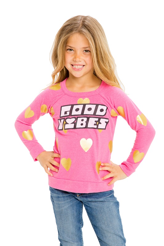 Good Vibes Kids Love Knit Raglan Pullover