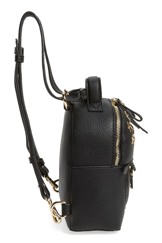 Mini Star Stud Faux Leather Backpack - Click Image to Close