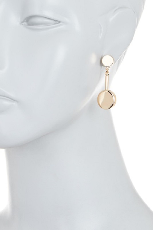 Double Disc Drop Earrings - Click Image to Close