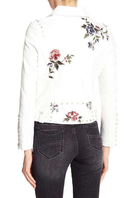 DRIFTWOOD Embroidered & Studded Faux Leather Moto Jacket