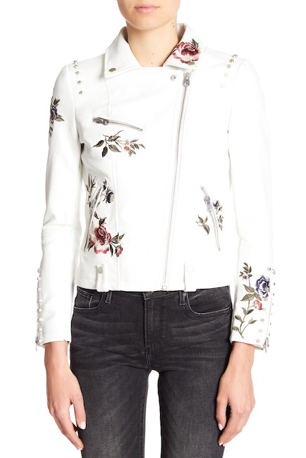 DRIFTWOOD Embroidered & Studded Faux Leather Moto Jacket