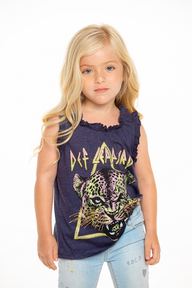 Def Leppard Girls Ruffle Flounce Tank