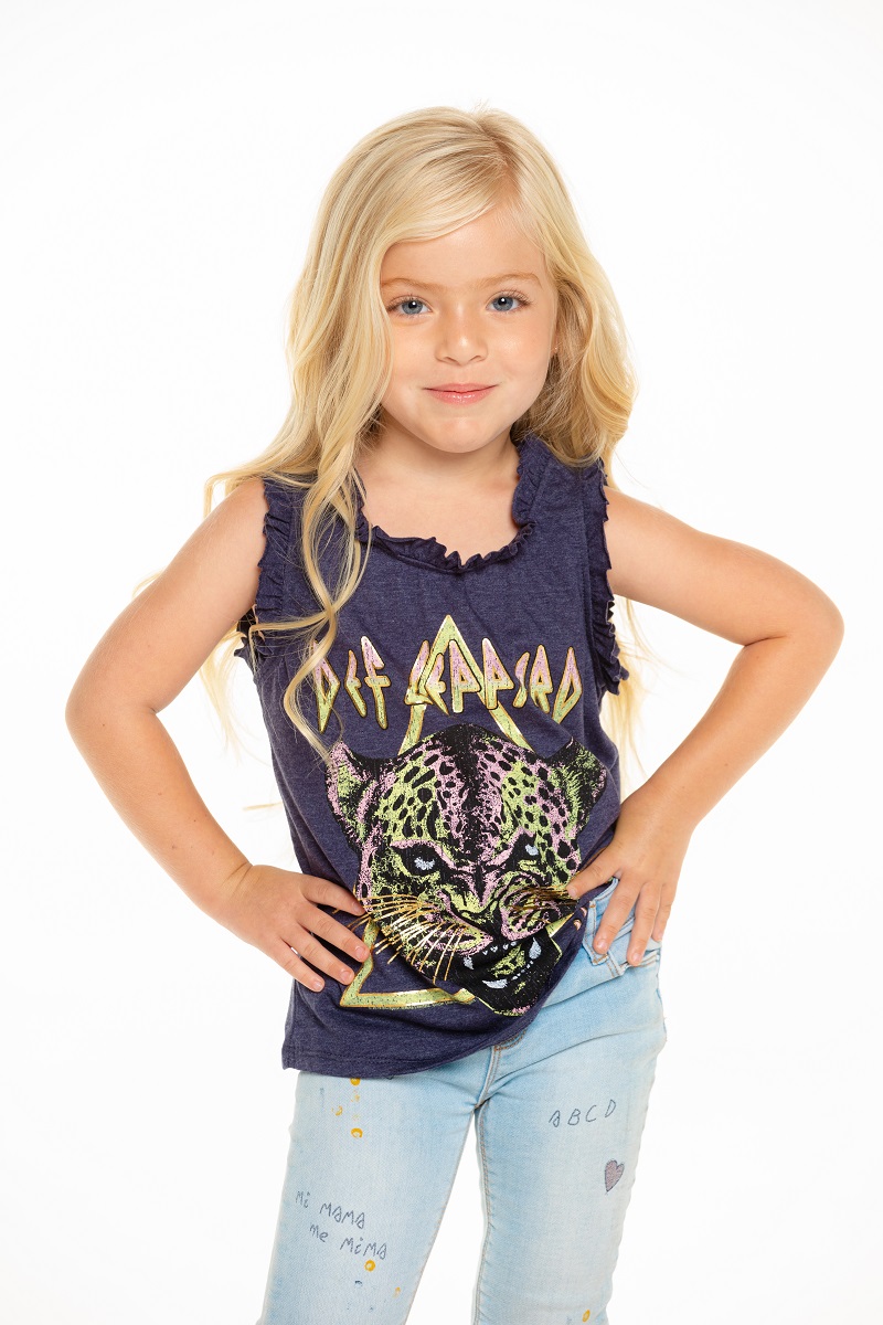 Def Leppard Girls Ruffle Flounce Tank