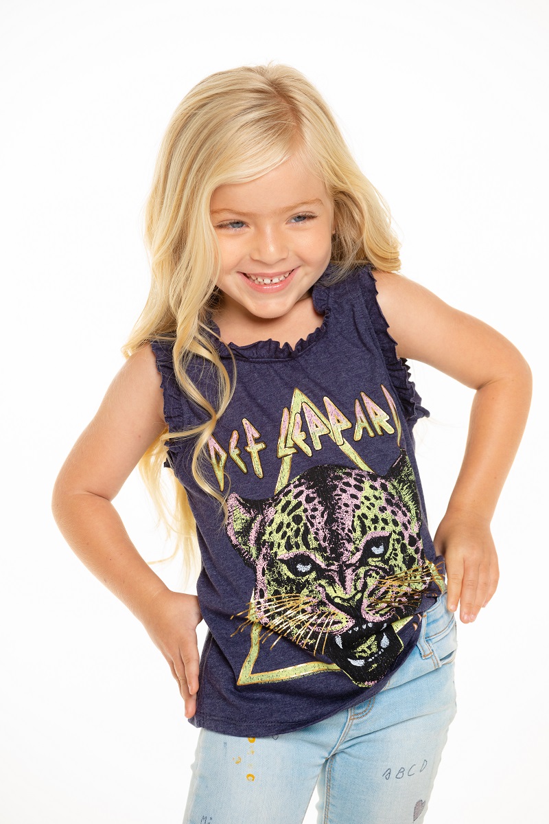 Def Leppard Girls Ruffle Flounce Tank