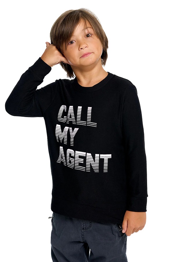 Call My Agent Kids Knit Pullover Sweatshirt - Click Image to Close