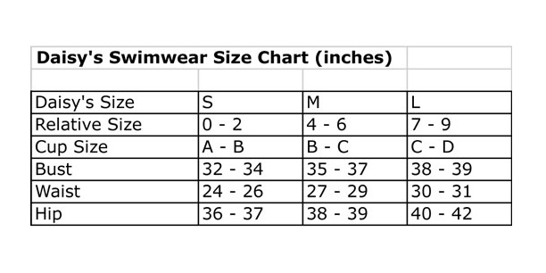 Chaser Brand Size Chart